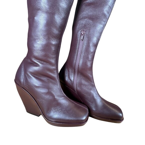 Khaite Morgan Over The Knee Boots Deep Wine Maroon Red Size 41 - Picture 3 of 14